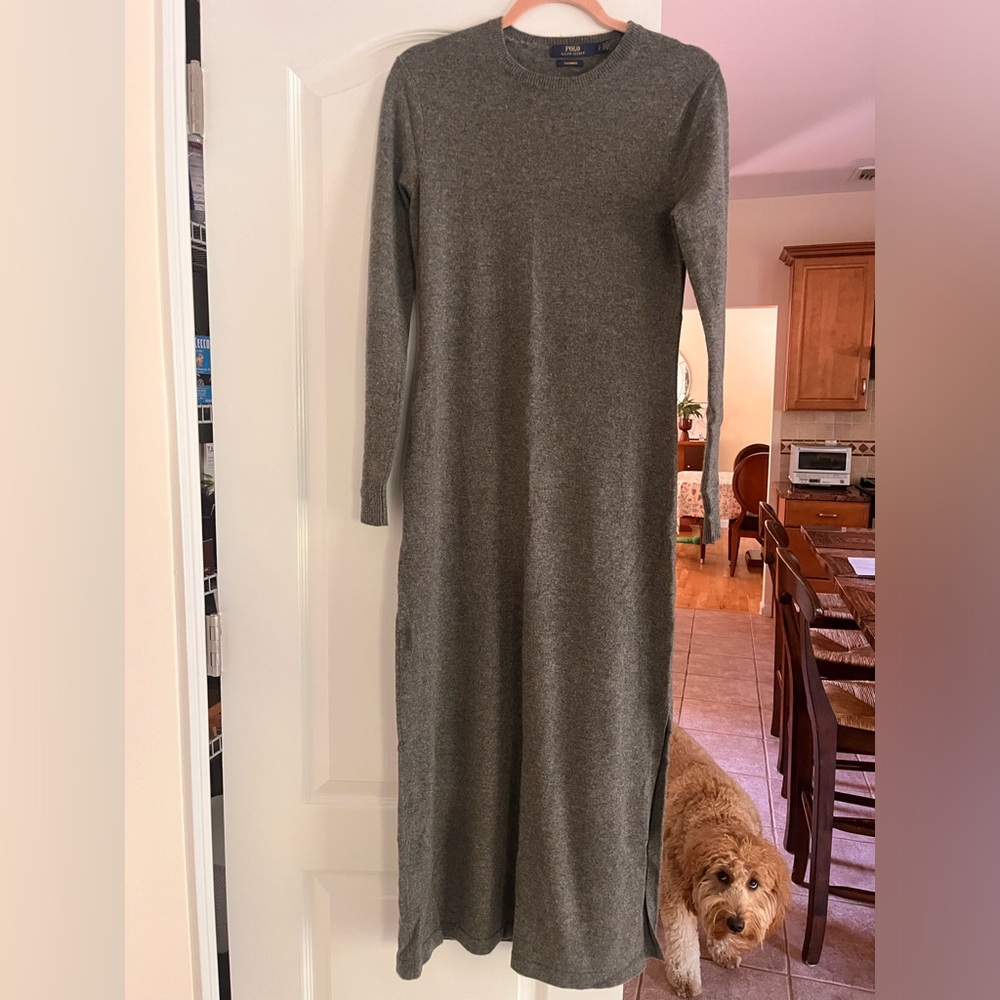 Grey cashmere sweater dress